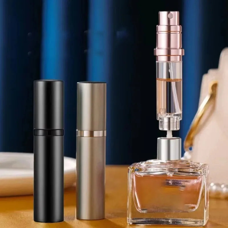 5ml Refillable Mini Perfume Spray Bottle ， Portable Aluminum Travel Container for Cosmetics & Liquid Sub-Bottling