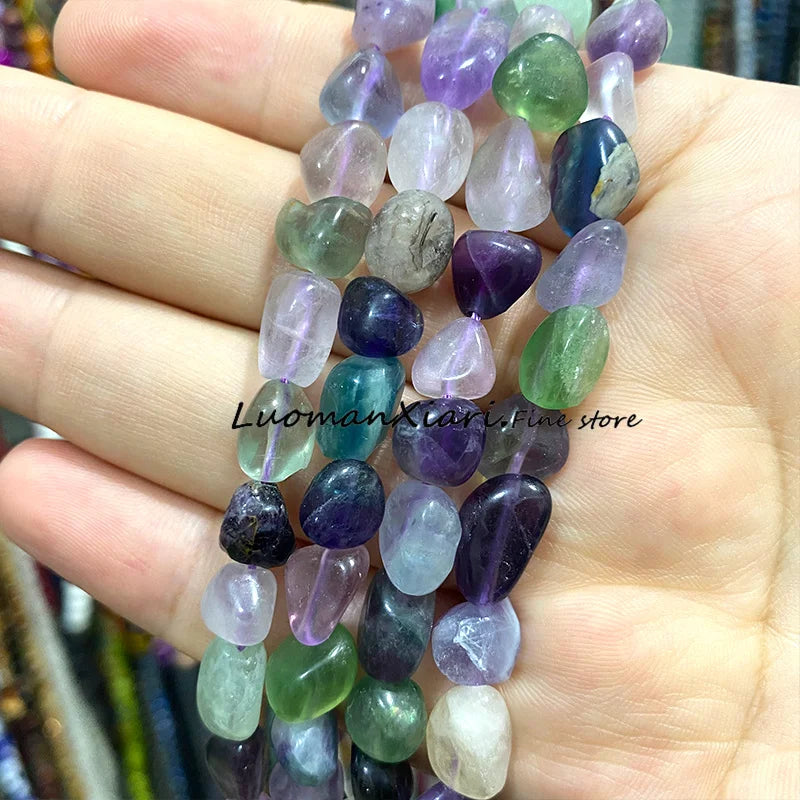 8-10mm Natural Stone Green Apatite Irregular Loose Spacer Beads for Jewelry Making Diy Earrings Bracelet Charms Accessories 15''