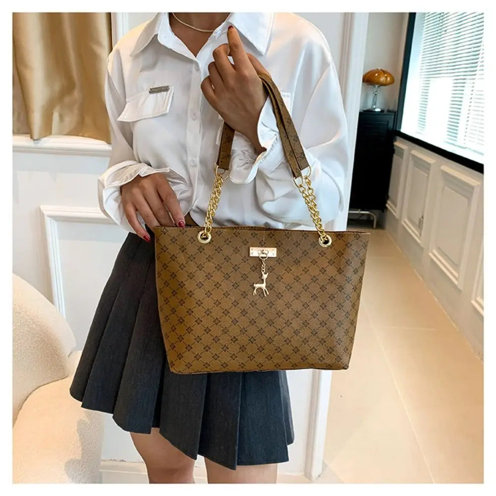 Women Luxury Design Tote Bag Large Capacity Handbag Printing Shoulder Bag Trendy New Shopping Bag Purse