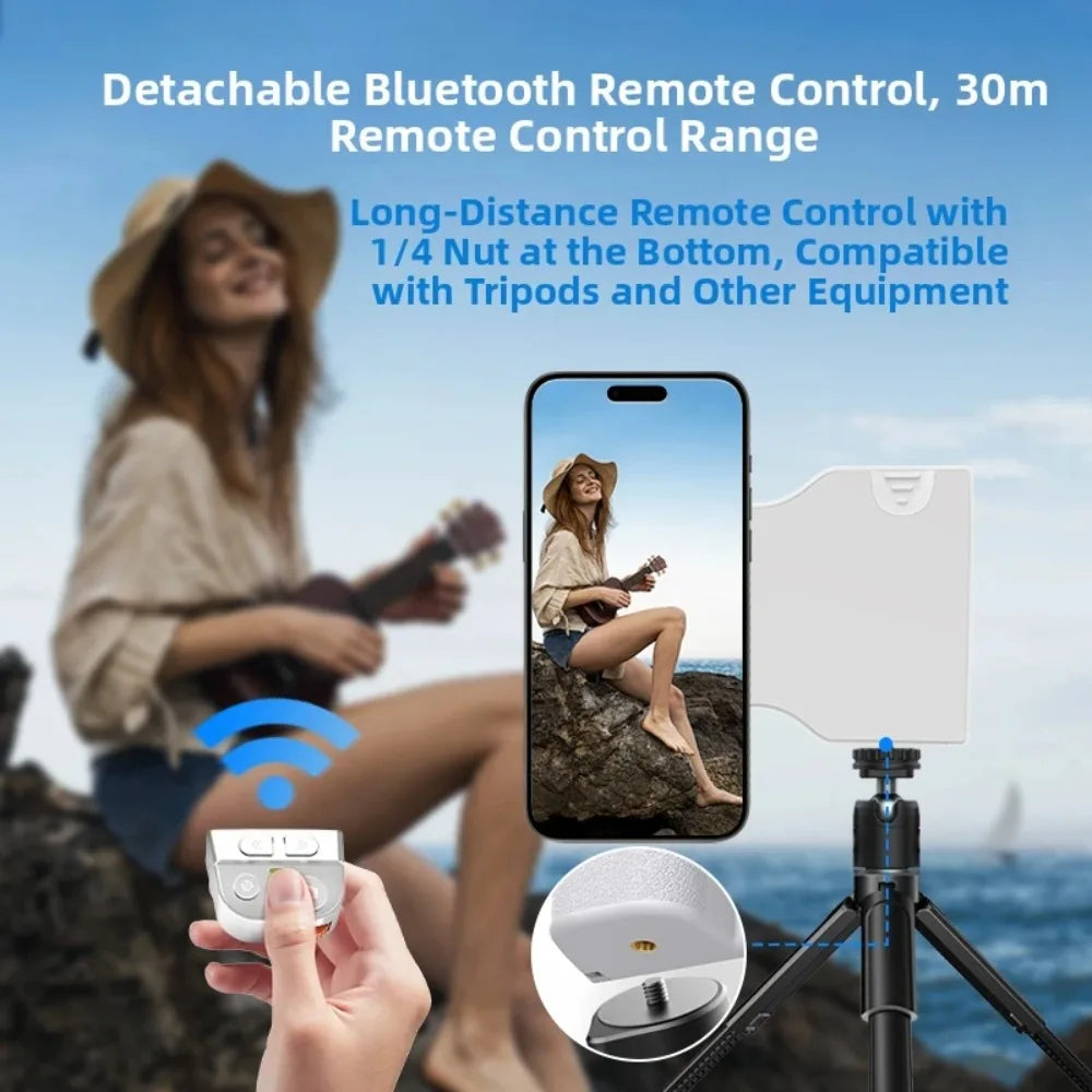 PH‑80 Magnetic Camera Grip Bluetooth Remote Shutter Zoom Control Anti‑Slip Handheld Shooting Handle Universal For IOS Android