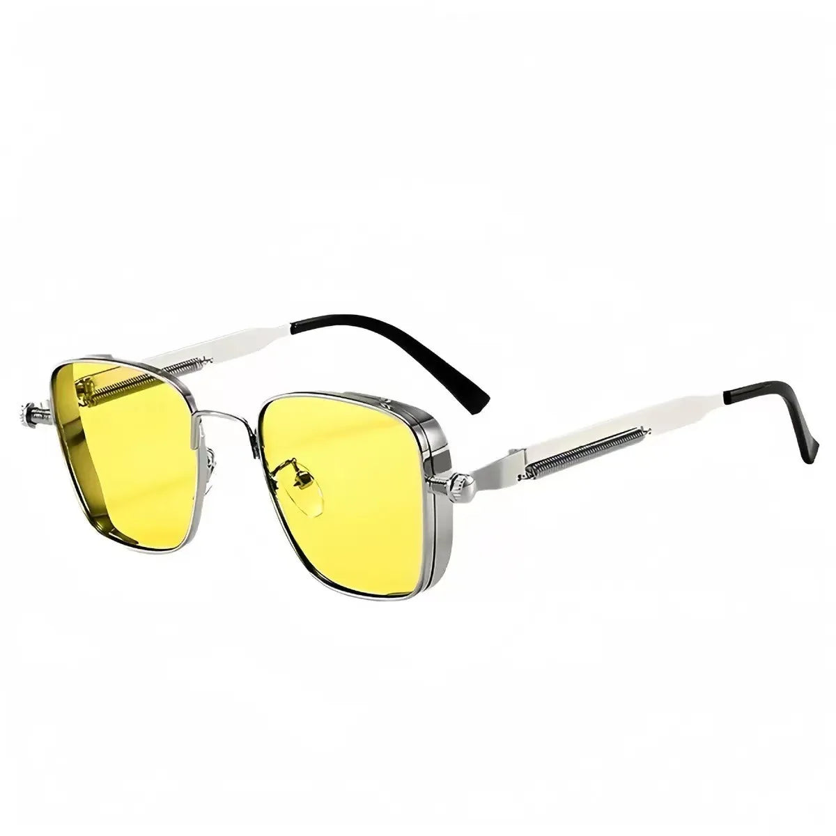 Fashion Metal Punk Style Sunglasses for Men Anti-UV Driving Glasses Women Eyepiece Sunglasses with Spring Hinges