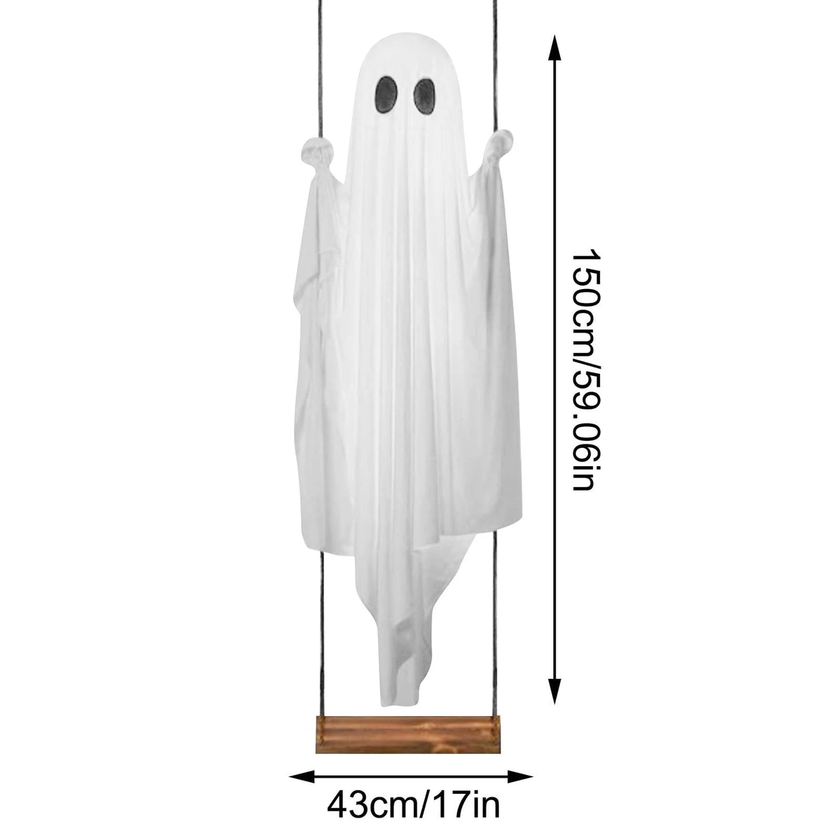 Halloween Decorations Outdoor Luminous Hanging Ghost Swing Decorations With String Lights Brightness Yard Ghost Swing Ornament