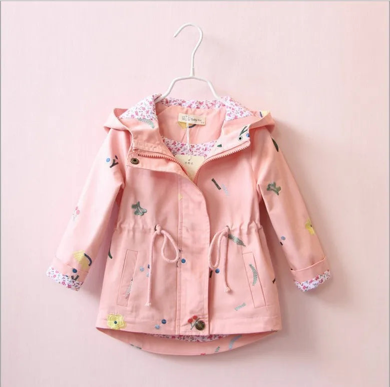 Foreign Trade Hot Sale Sweet Children's Jacket Girls Spring and Autumn Top Children Children's Embroidery Windbreaker Children's