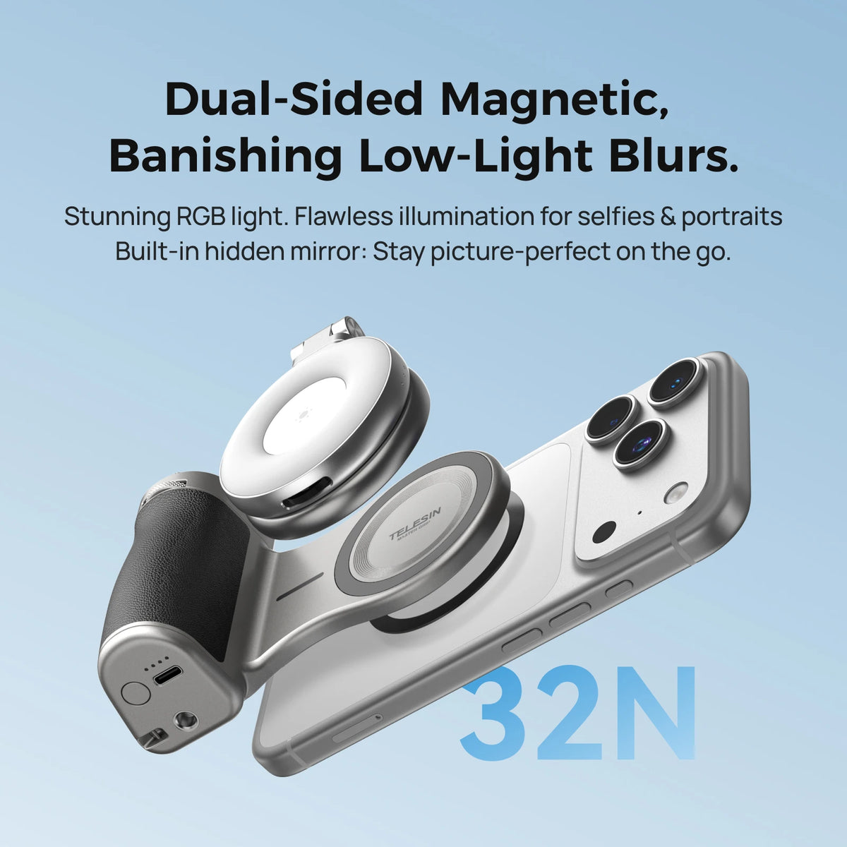 TELESIN Master Magnetic Smart Phone Camera Shoot Hand Grip Holder Shooting Aid Remote Control Handle for Iphone HUAWEI SAMSUNG
