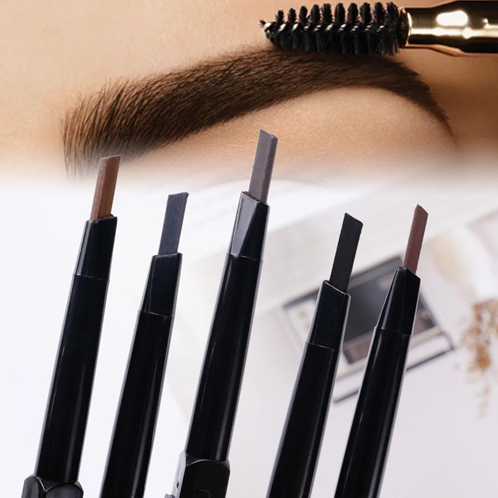 1/5Pcs Small Gold Bar Double-ended Eyebrow Pencil 3D Eyebrow Shape Long-lasting Without Smudging Slender Natural Makeup Pen
