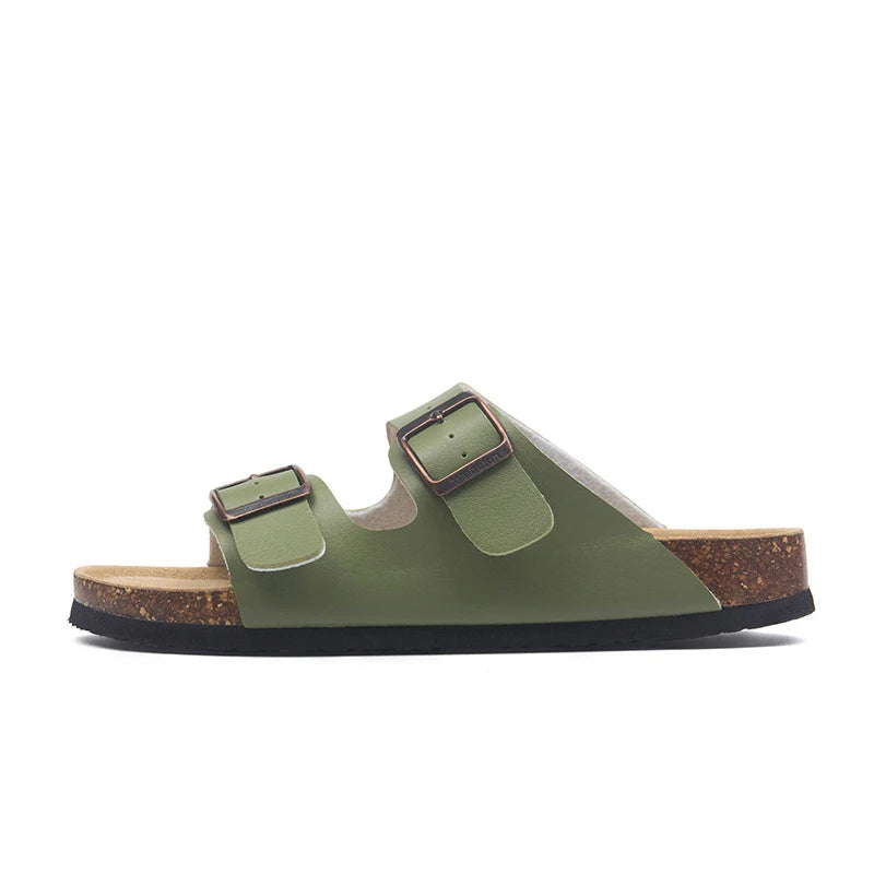 Slippers For Men Casual Classic Summer Top Quality Buckle Comfortable Leather Slipper
