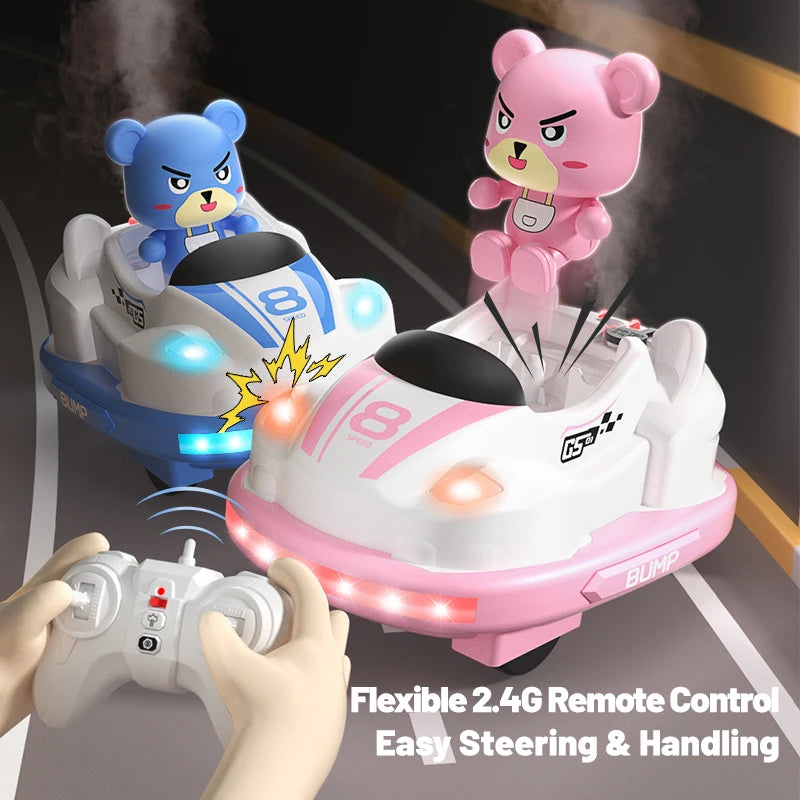 JJRC Q180 Children Remote Bumper Car Sound And Light Music Parent-child Competitive Interaction Go Kart Battle Boy Toy for Gift