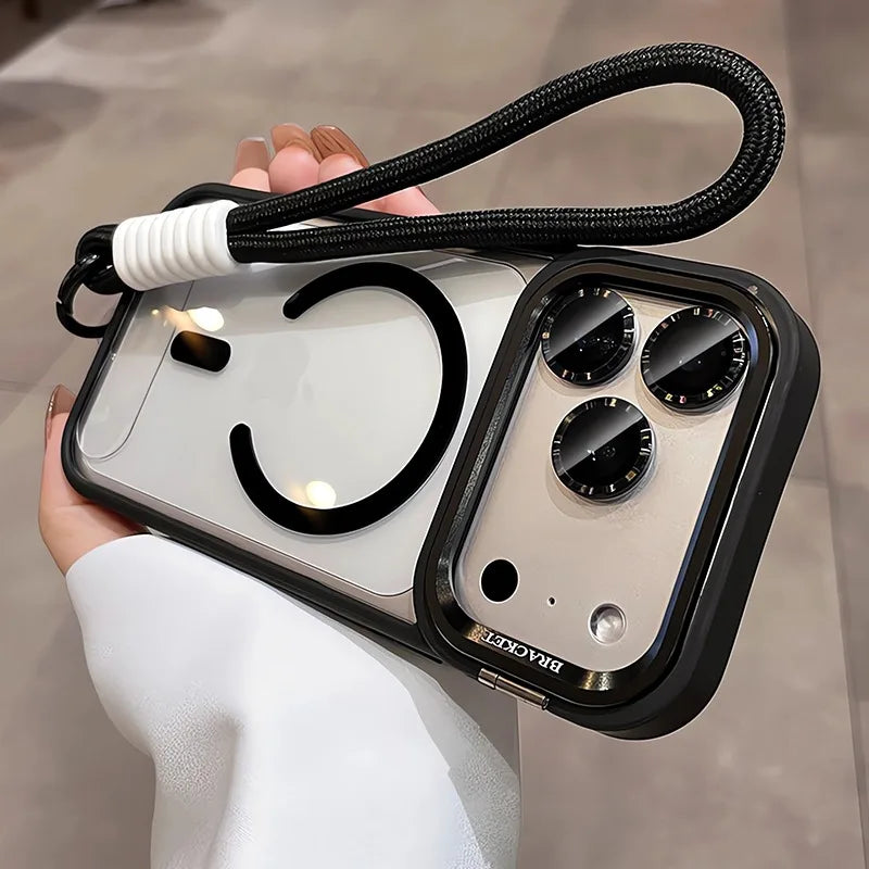 Camera Bracket for Magsafe Case for iPhone 17 18 Pro Max Wrist Strap Lens Film Cover for iPhone 16 15 14 18Pro 11 12 13 Pro Max