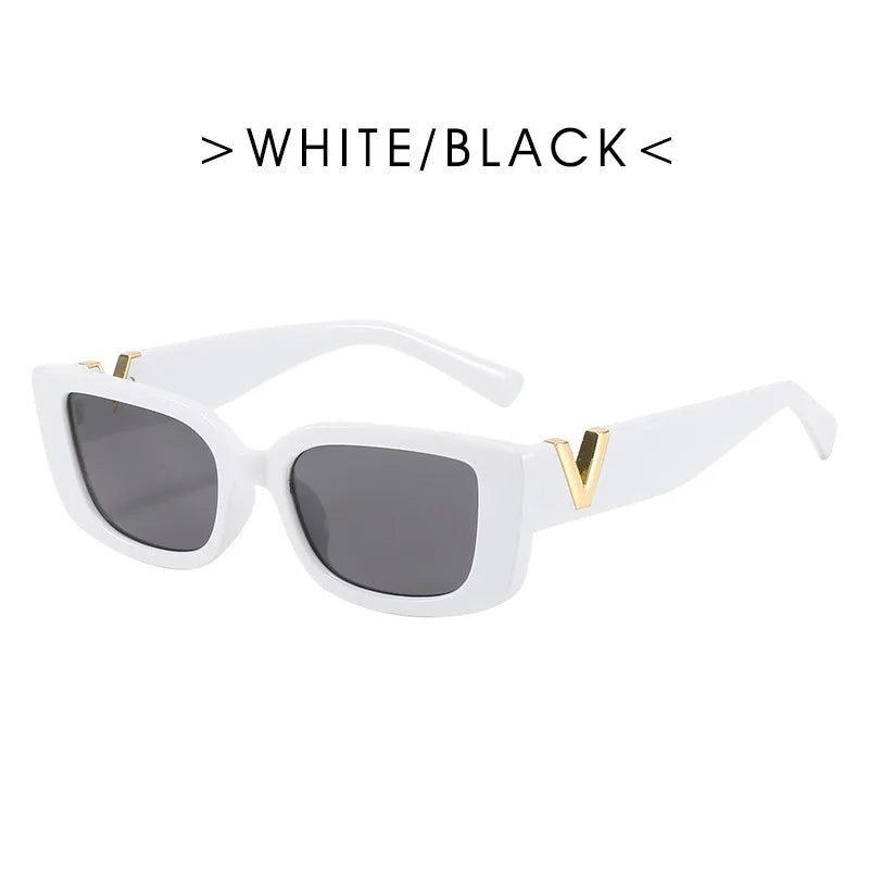 Retro Rectangle Sunglasses Women UV400 Brand Designer Vintage Small Frame Sun Glasses Ladies Classic Black Square Oculos De Sol