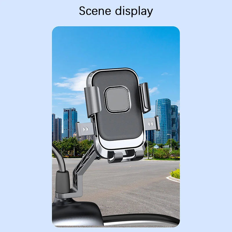 New·Moto Bike Phone Holder One Hand Operation And 360° Rotatable Phone Holder For Motorcycle And Scooter