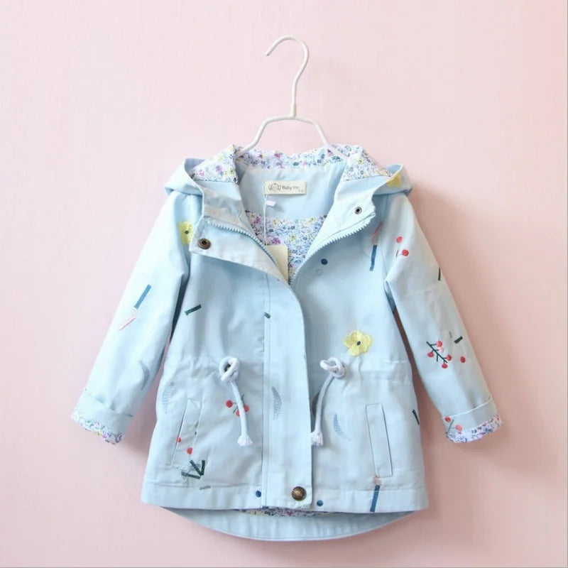 Foreign Trade Hot Sale Sweet Children's Jacket Girls Spring and Autumn Top Children Children's Embroidery Windbreaker Children's