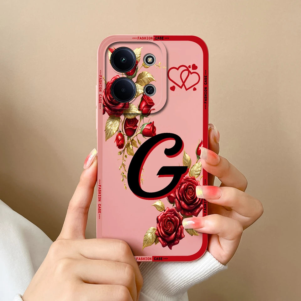 Case For Redmi 15C 14C 13C Alphabet From A-Z Non-slip Full Protection Trendy Phone Protector For Xiaomi Redmi15C redmi 14c Capa