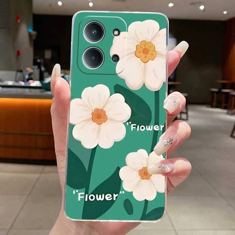 New For Redmi 15C Poco C85 4G Case Clear Luxury Fashion Butterfly Flower Soft TPU Silicone Phone Cover For Redmi15C PocoC85 Case