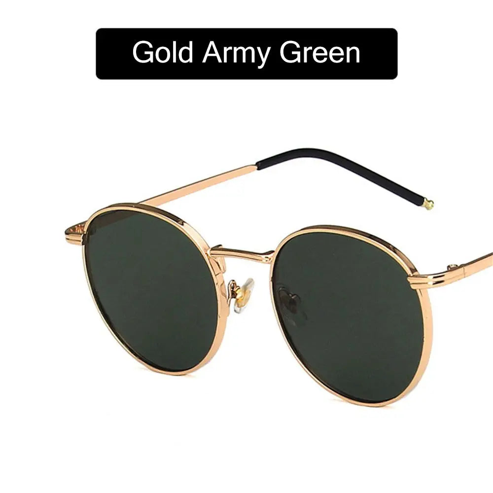 1PC Retro Vintage Round Sunglasses Luxury Metal Frame Fashion Outdoor UV400 Protection Glasses Men Women Driving Fishing Eyewear