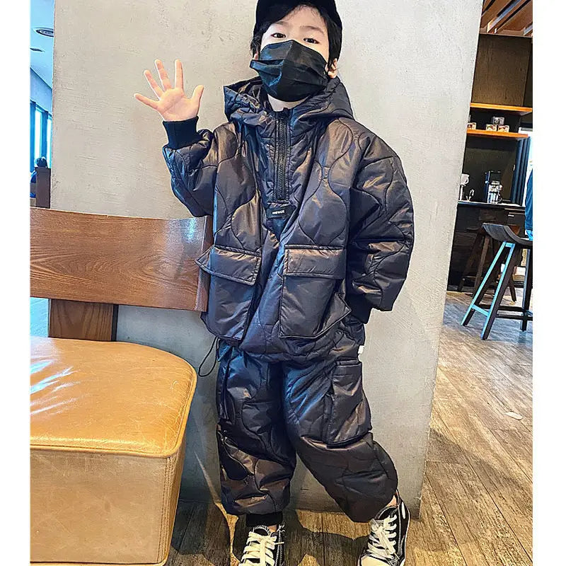 2023 Winter Children Clothing Sets Baby Boy Warm Hooded Down Jackets Pants Clothing Sets Baby Girls Boys Snowsuit Coats Ski Suit