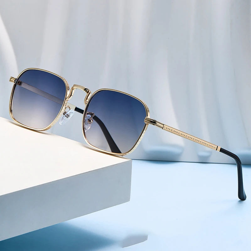 New Square Oval Metal Sunglasses Vintage Retro Men Sunscreen Sunglasses Women Resistant Eyewear Luxury Designer Uv400 ﻿