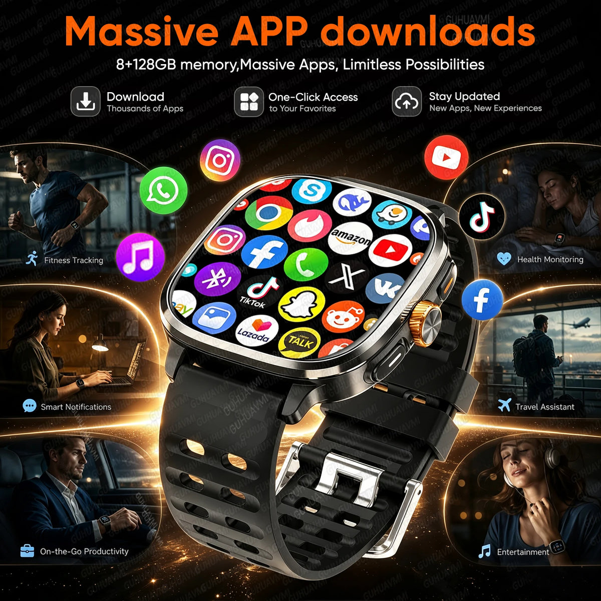 5G/4G Full Network Android Smart Watch With 2.4" AMOLED Display Independent Calling Camera GPS Wifi Bluetooth Sports Phone Watch