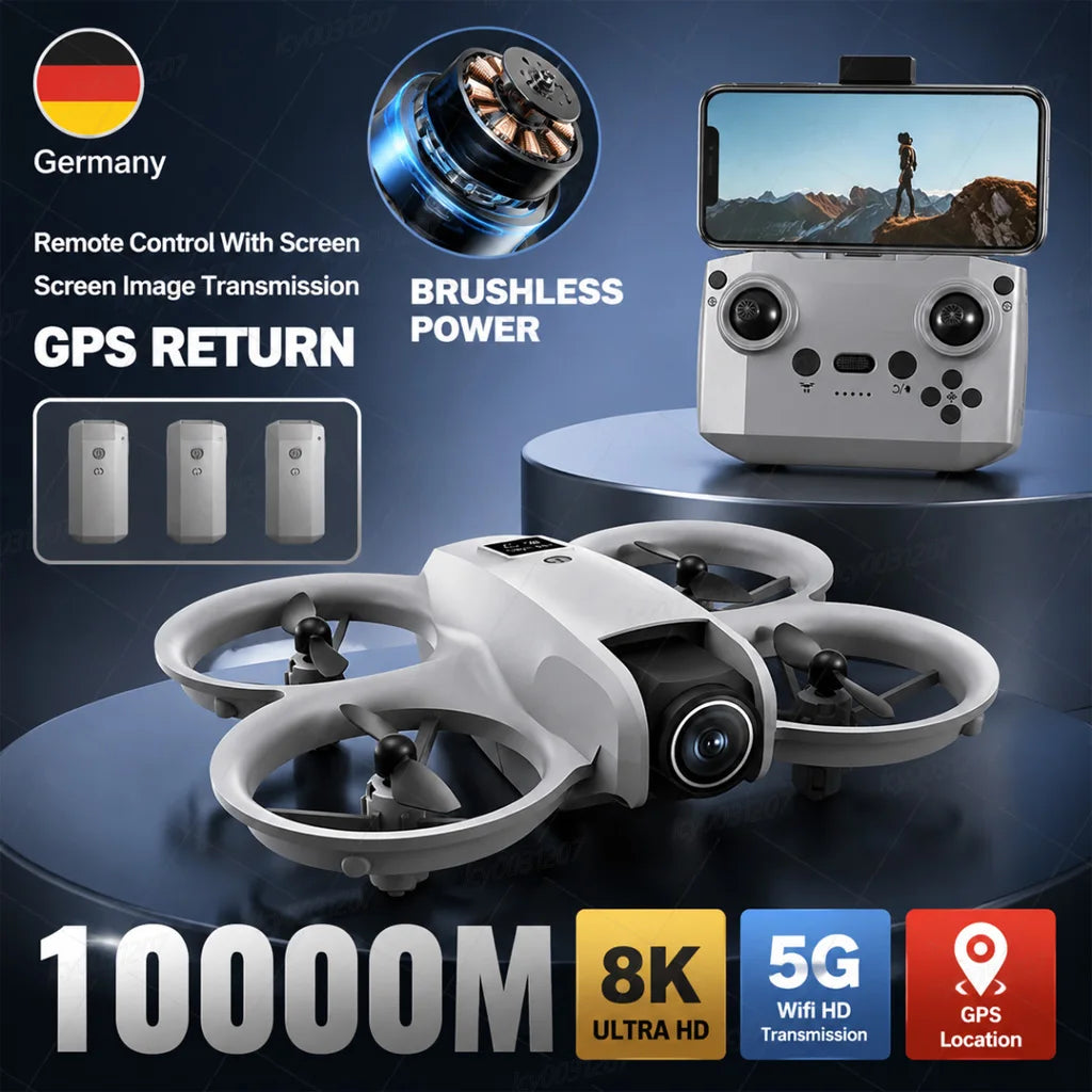 NEW T3 Mini 8K Drone Dual Camera WiFi FPV Obstacle Avoidance Brushless Optical Flow Profession Quadcopter Toy Gift for Beginners