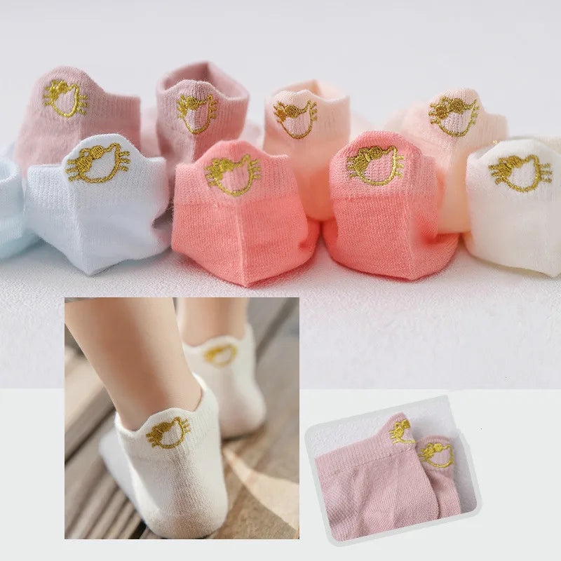 5 Pairs /pack Kids Socks Funny Teenagers Dinosaur Happy Cotton Socks Boys Kid Sock Mesh Girl Candy Bow Toddler Crew Socks