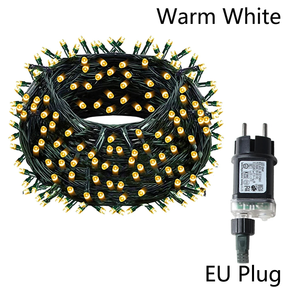 110V/220V Outdoor LED Fairy String Lights 10M-100M Christmas Lights For Garland Wedding Party Holiday Garden Lamp Holiday Decor