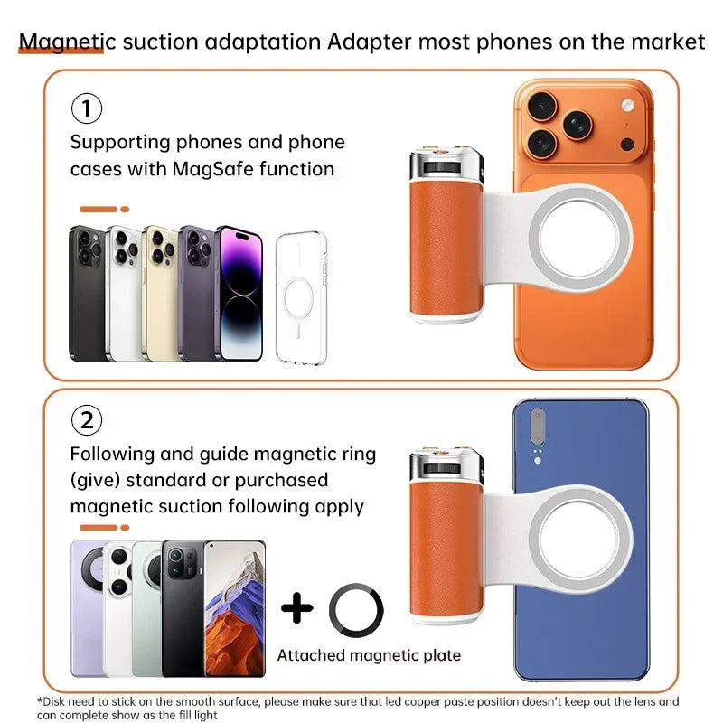 Magnetic Phone Camera Shoot Hand Grip Phone Holder Shoot Aid Remote Control Handle Shutter Universal Grip For Mobile Phone