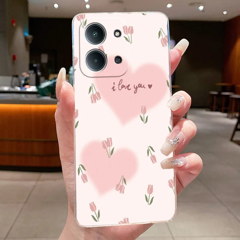 New For Redmi 15C Poco C85 4G Case Clear Luxury Fashion Butterfly Flower Soft TPU Silicone Phone Cover For Redmi15C PocoC85 Case