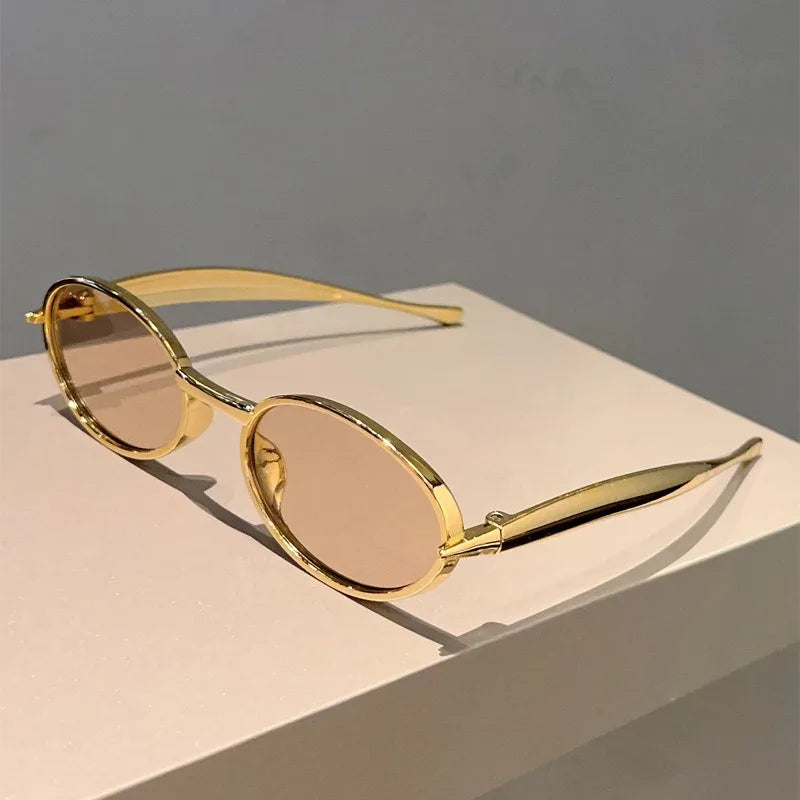 Retro Oval Sunglasses Women Fashion Casual Outdoor Street Photography Sun Glasses Trendy Brand Design Decor Eyewear Sun Shades
