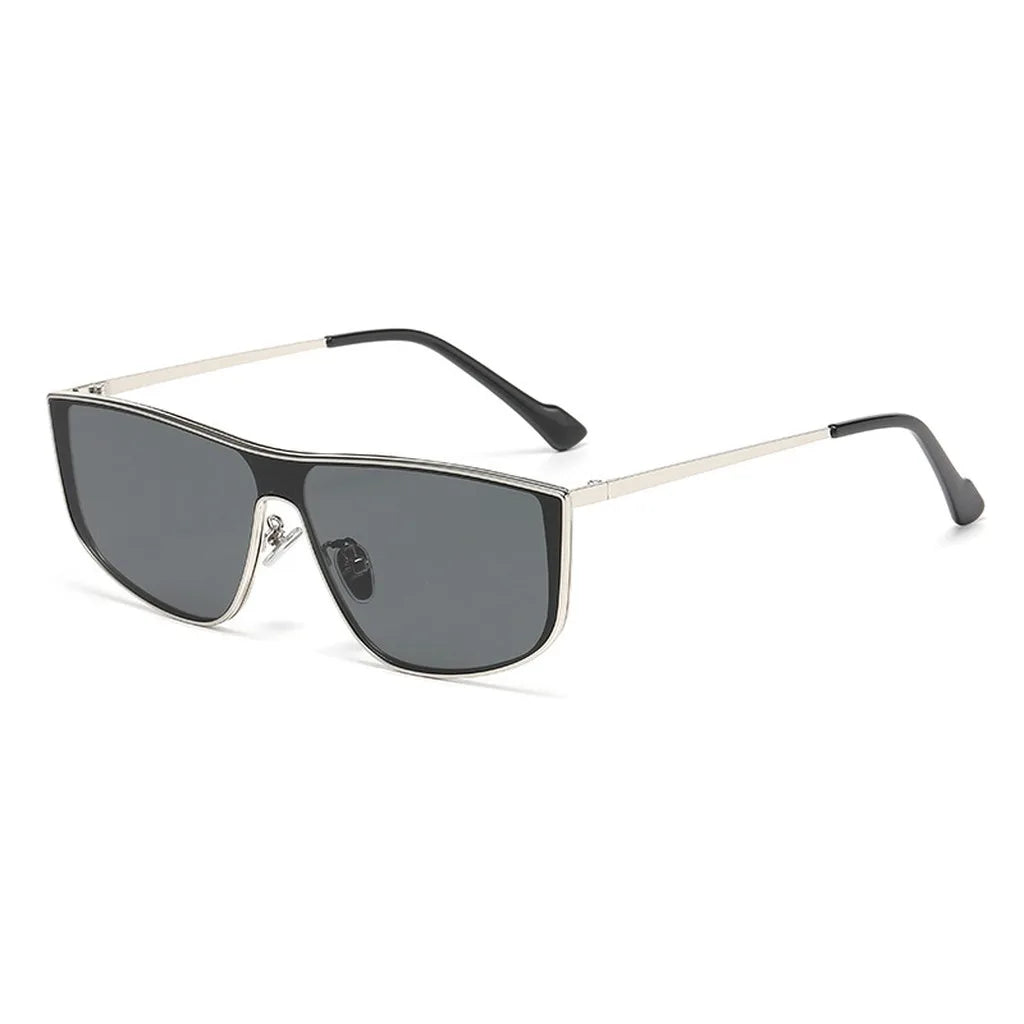 Big Frame Sunglasses Men Women One Piece Top Metal Frame Sun Glasses Fashion Streetwear Luxury Shades Driving Eyewear Anti Glare