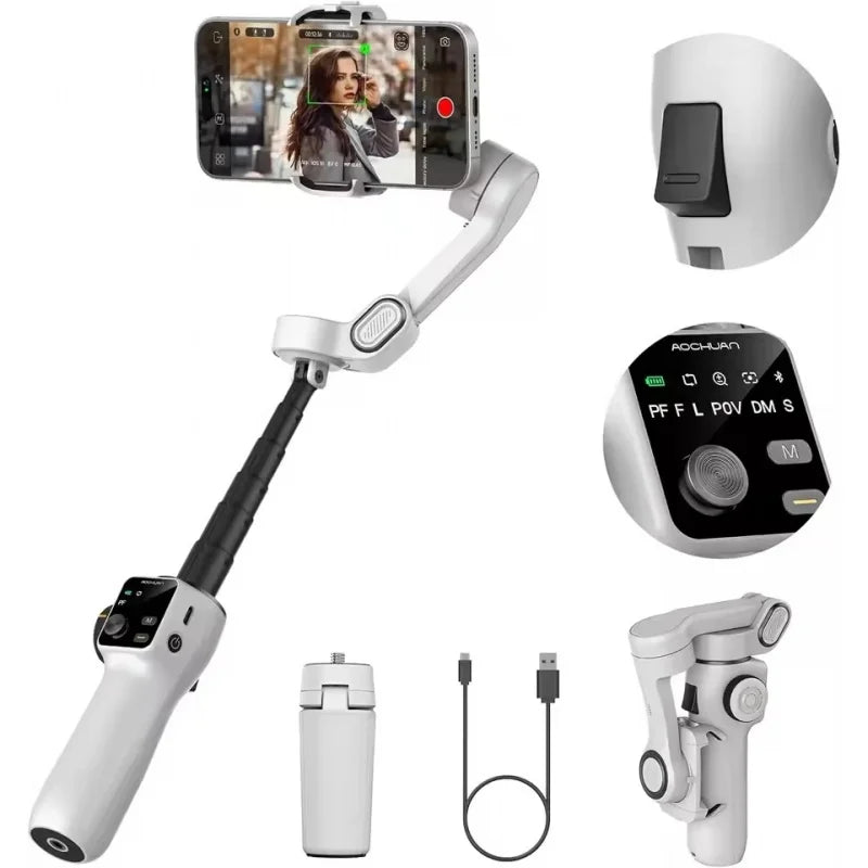 Outdoor Mobile Video stabilizer Bluetooth selfie stick tripod Gimbal Stabilizer For Smartphone Live vertical Shooting Bracket