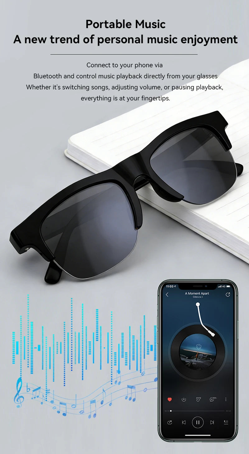 8K HD AI Motorcycle Smart Glasses AI Translation Hands-Free Calling AI Chat Logging Music Playback Smart Sunglasses for Men