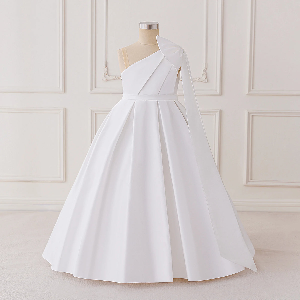 Fashion Bow Bridesmaids Party Girls Dress Elegant Wedding Birthday Princess Prom Dresses for Girl Gala First Communion Costumes
