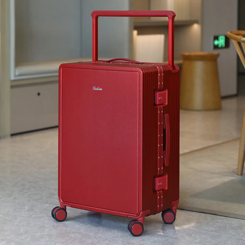22 Inch Aluminum Frame Luggage Carry-On Bag Travel Suitcase Password Box Multi-Function Large Capacity Silent Universal Wheels