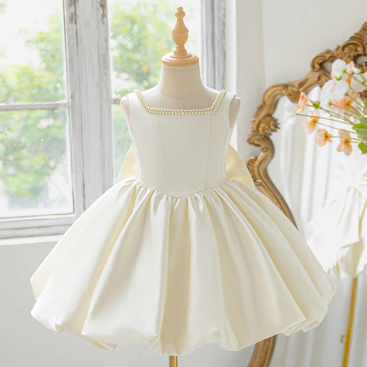 Elegant Baptism Party Tutu Dress for Girls Lolita Bow Bridesmaid Birthday Princess Girl Dresses Wedding School Prom Evening Gown