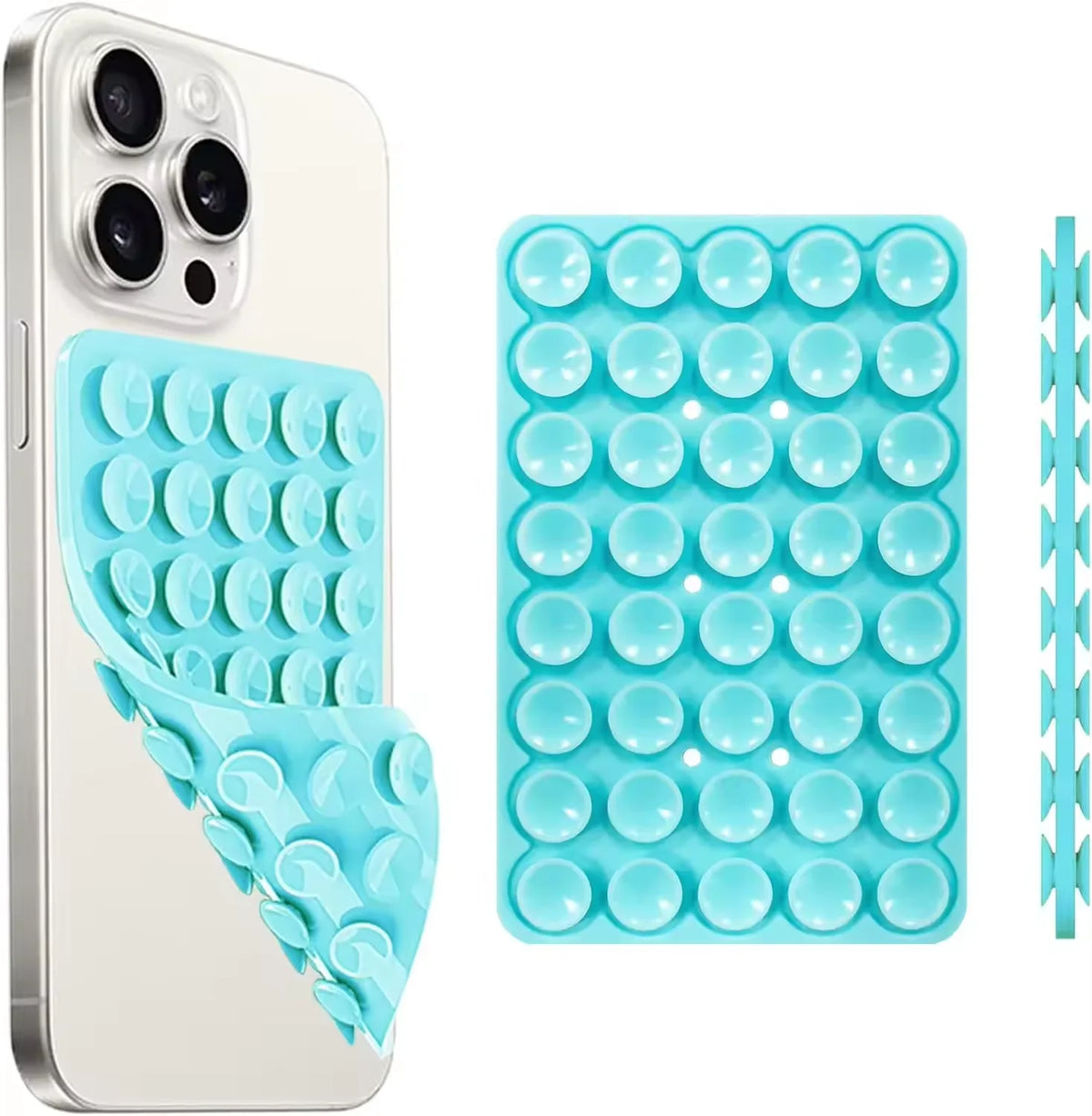 Silicone Suction Cup Phone Case Mount Double Sided Hands-Free Strong Grip Holder for Selfies and Videos for iPhone Android
