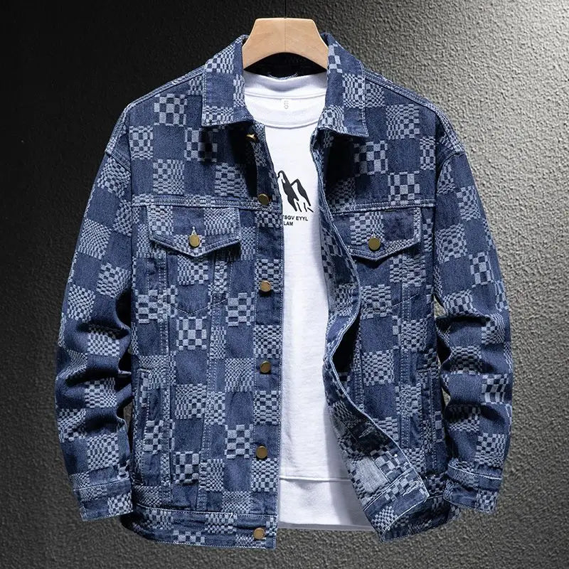 2024 New Arrival Men's Clothing Daily Single Breasted Thick Jackets for Men Casual Autumn Winter Plaid Jacquard Men's Jackets
