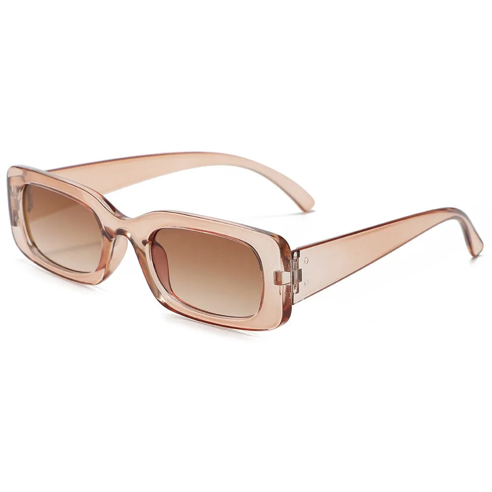 Fashion Rectangle Sun Glasses Retro Square Sunglasses Women Vintage Red Leopard UV400 Shades Driving Beach Party Accessories