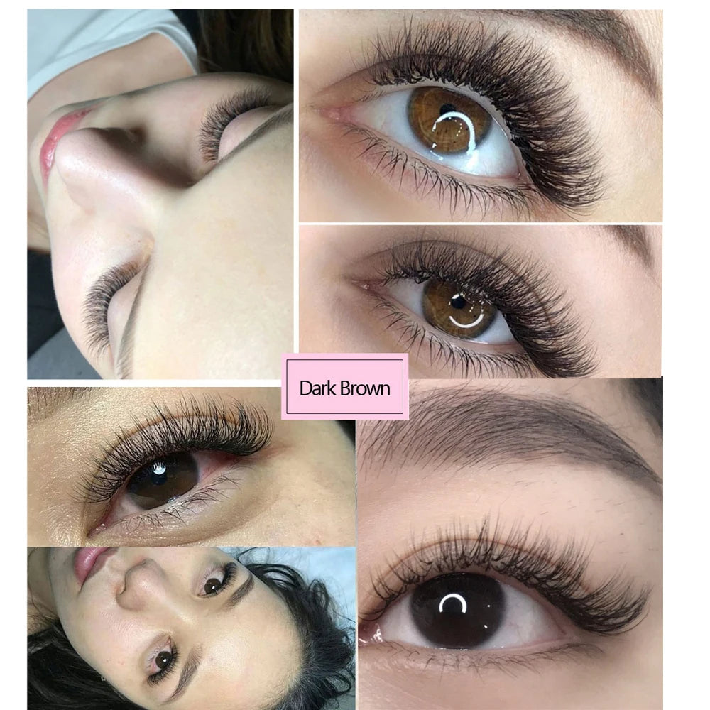 Yelix 16 ROWS Dark Brown Wispy Individual Eyelashes B/C/CC/D Premium Natural Lashes Extensions Makeup Eyelashes Faux Cils