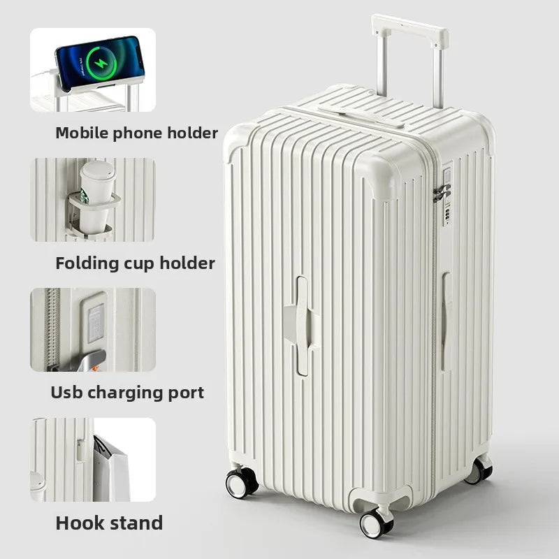 Extra Large Capacity Multifunction Luggage Spinner Wheels Durable Student Travel Case Combination Lock Rolling Luggage Suitcase