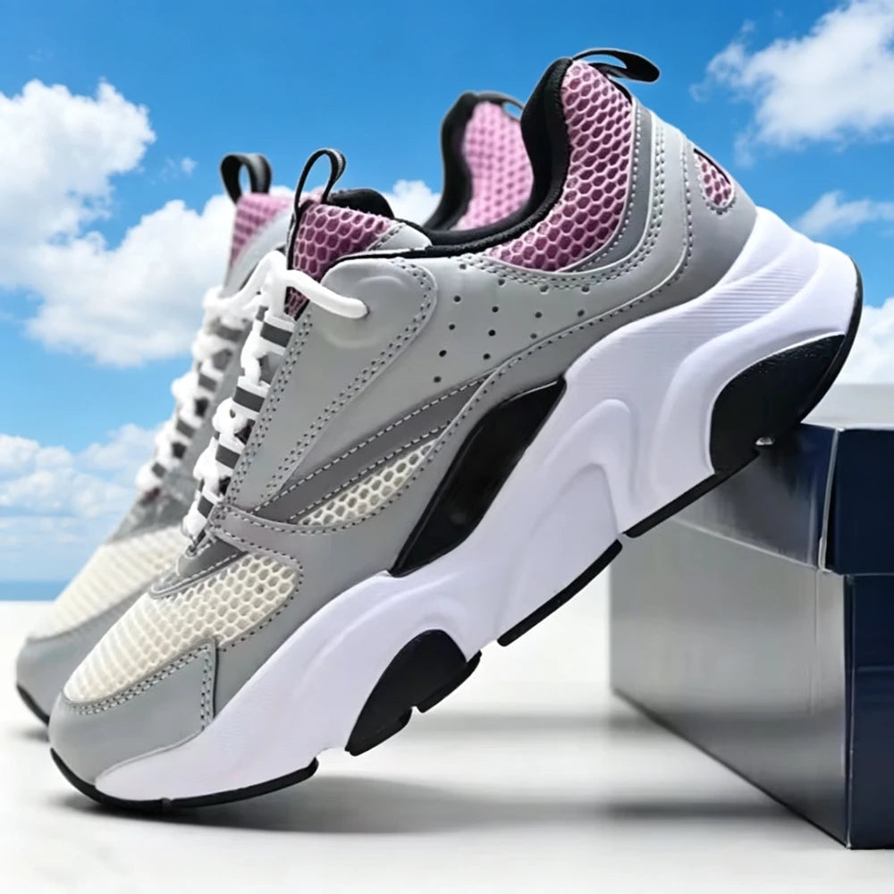 Unisex B22 Mesh Breathable Sneakers Shock Absorption Anti-Slip Lightweight Low Cut Casual Sports Shoes for Men Women Summer