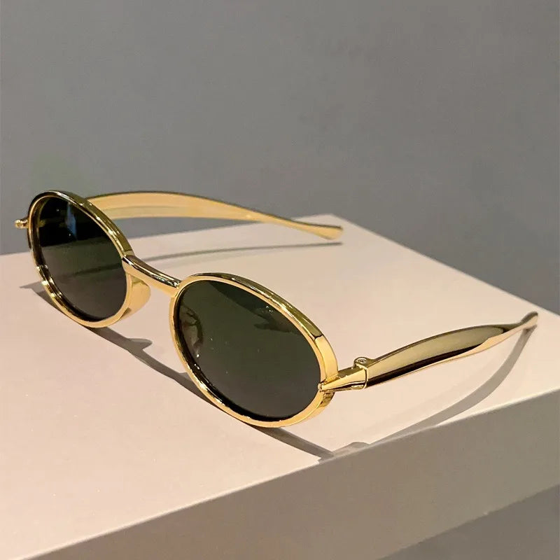 Retro Oval Sunglasses Women Fashion Casual Outdoor Street Photography Sun Glasses Trendy Brand Design Decor Eyewear Sun Shades