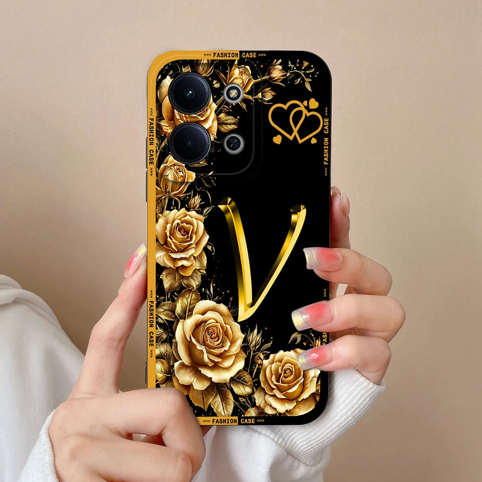 Case For Redmi 15C 14C 13C Alphabet From A-Z Non-slip Full Protection Trendy Phone Protector For Xiaomi Redmi15C redmi 14c Capa