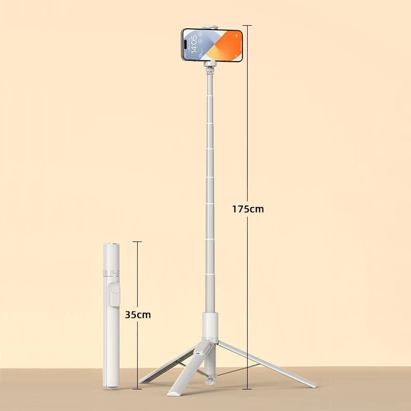 Selfie Stick 1.75 m Ultra Long Stretch Portable Automatically Open Upon Landing Phone Holder Bluetooth Remote Trir Live Broadcas