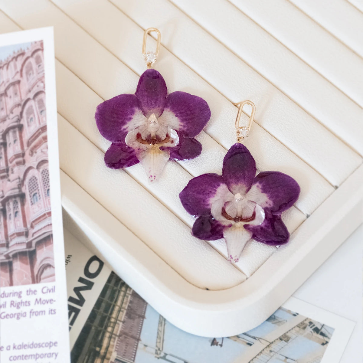 Handmade Real Orchid Jewelry Gift for Women, Perfect for Travel, Party and Daily Wear