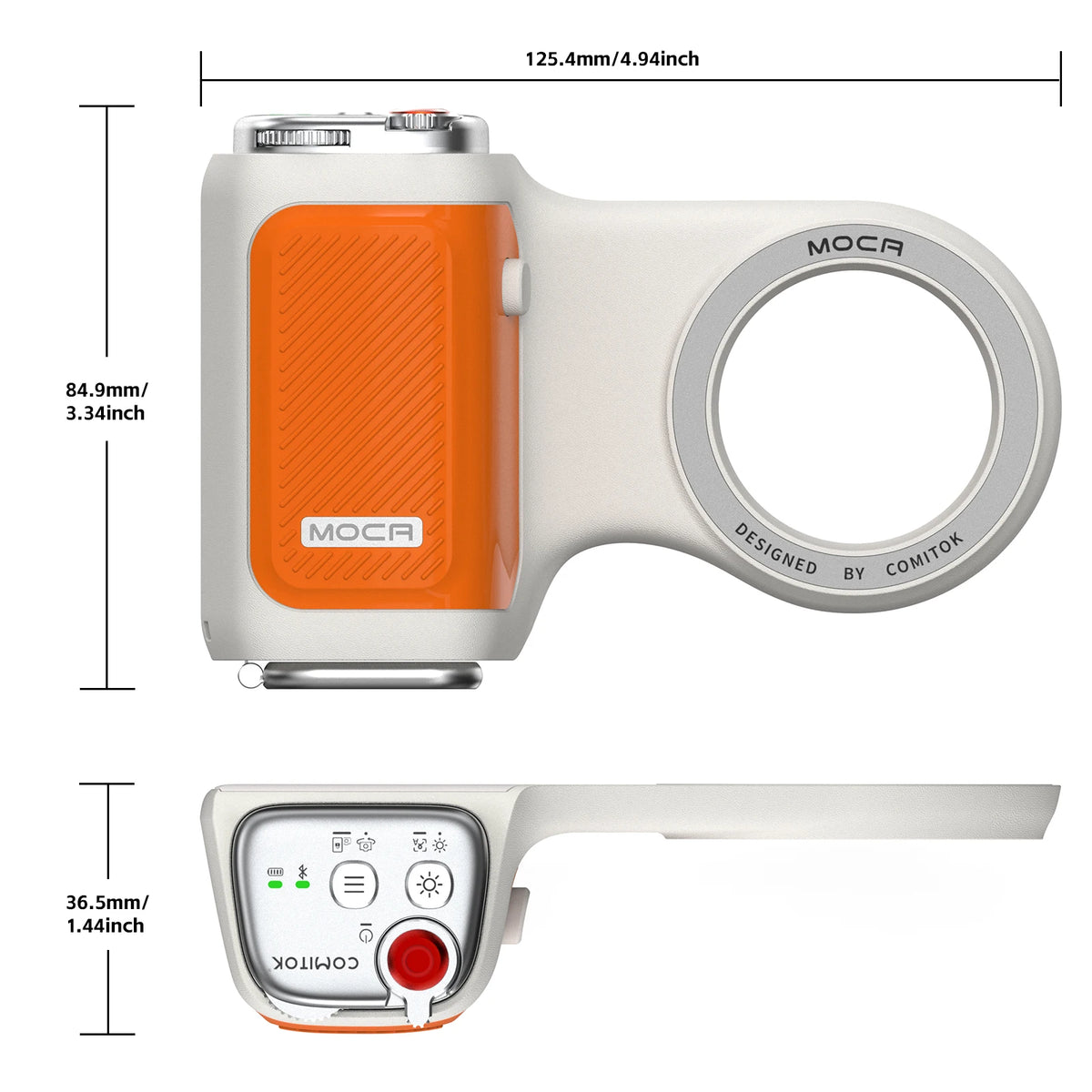 COMITOK MOCA iPhone Camera Assistant,1Click Lens Flip Shutter Grip/Detachable Charging Remote Control+Optional Fill Light/Mirror