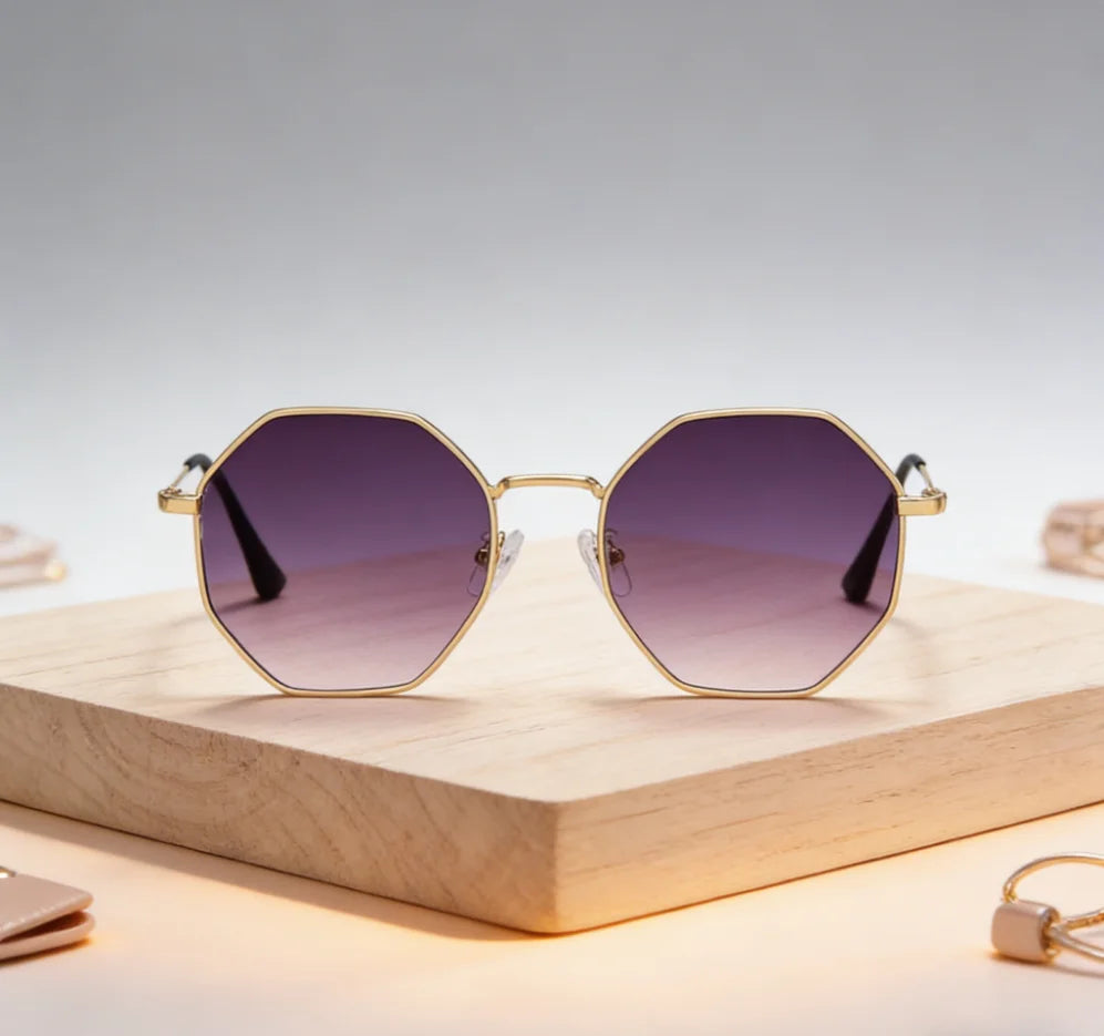 Sunglasses Women UV400 Mirror Lens Vintage Square Metal Alloy Frame Small Polygon Anti Glare for Men Ladies Sun Glasses Fashion