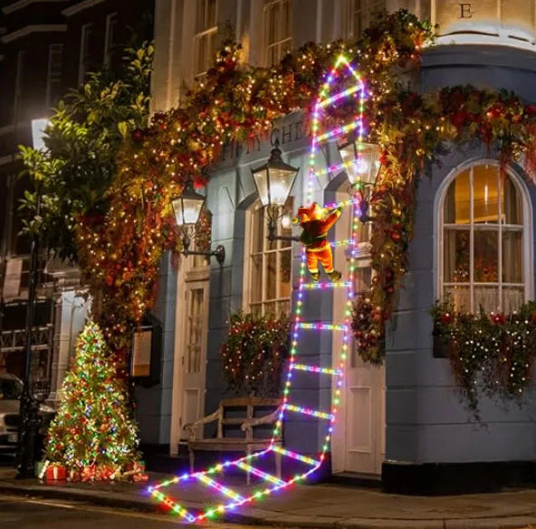 Christmas LED Santa Claus Climbing Ladder Light USB Plug 8 Flashing Modes Home Navidad Party Decoration Xmas Tree Wall Window