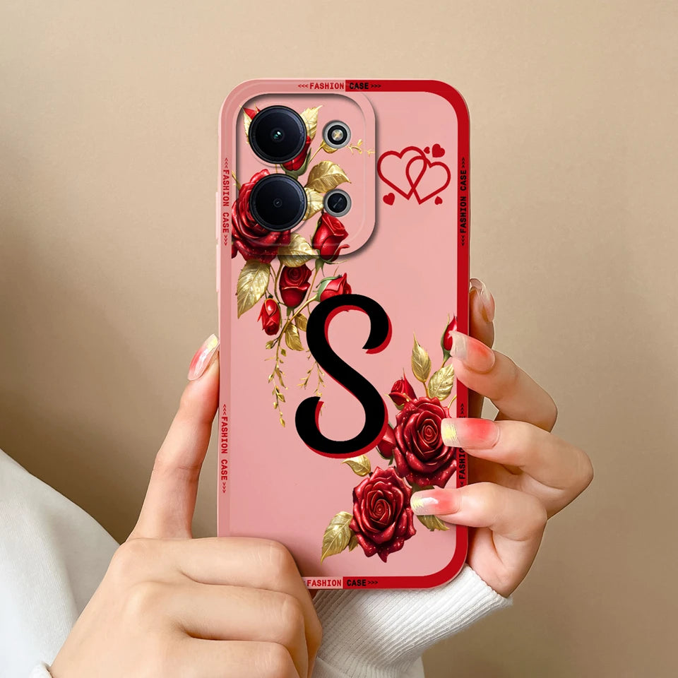 Case For Redmi 15C 14C 13C Alphabet From A-Z Non-slip Full Protection Trendy Phone Protector For Xiaomi Redmi15C redmi 14c Capa