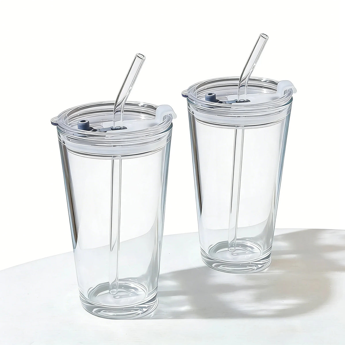 500ml Thickened Glass Cup with Straw & Sealed Lid Reusable Tumbler for Office Iced Beverage Mug  Home Juice Coffee Milk Tea Cup