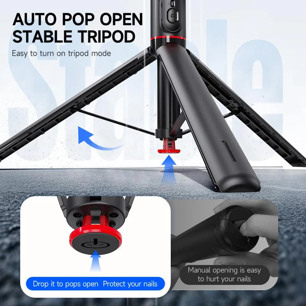 Portable Selfie Stick Tripod, 1 Count Retractable Cell Phone Tripod with Remote Control, Travel Bracket Stable and Easy to Use,