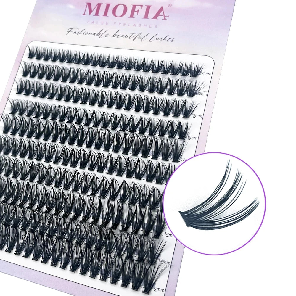 160 Bundle Mink Eyelash Clusters C/D Curl Individual Natural Russia Lashes 8-16mm DIY Eyelash Cluster Extensions Makeup Tools